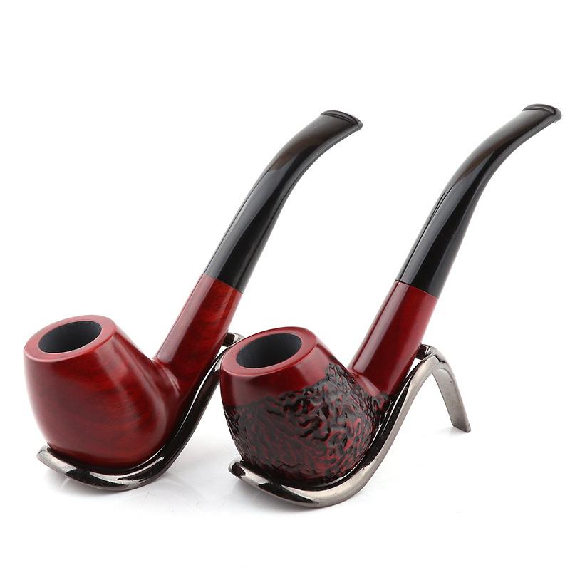 

Classic Tobacco Pipe Fine and Durable Sandalwood Dark Wooden Pipe Smoking Pipe Portable Easy To Clean VT0180