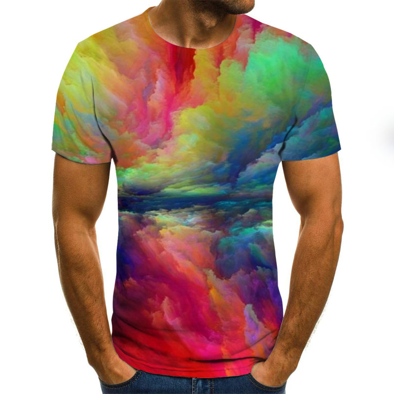 

Summer new 3D printing men' T-shirt casual short-sleeved O-neck men' T-shirt fashion splash ink printing T-shirt top, Txu-1451