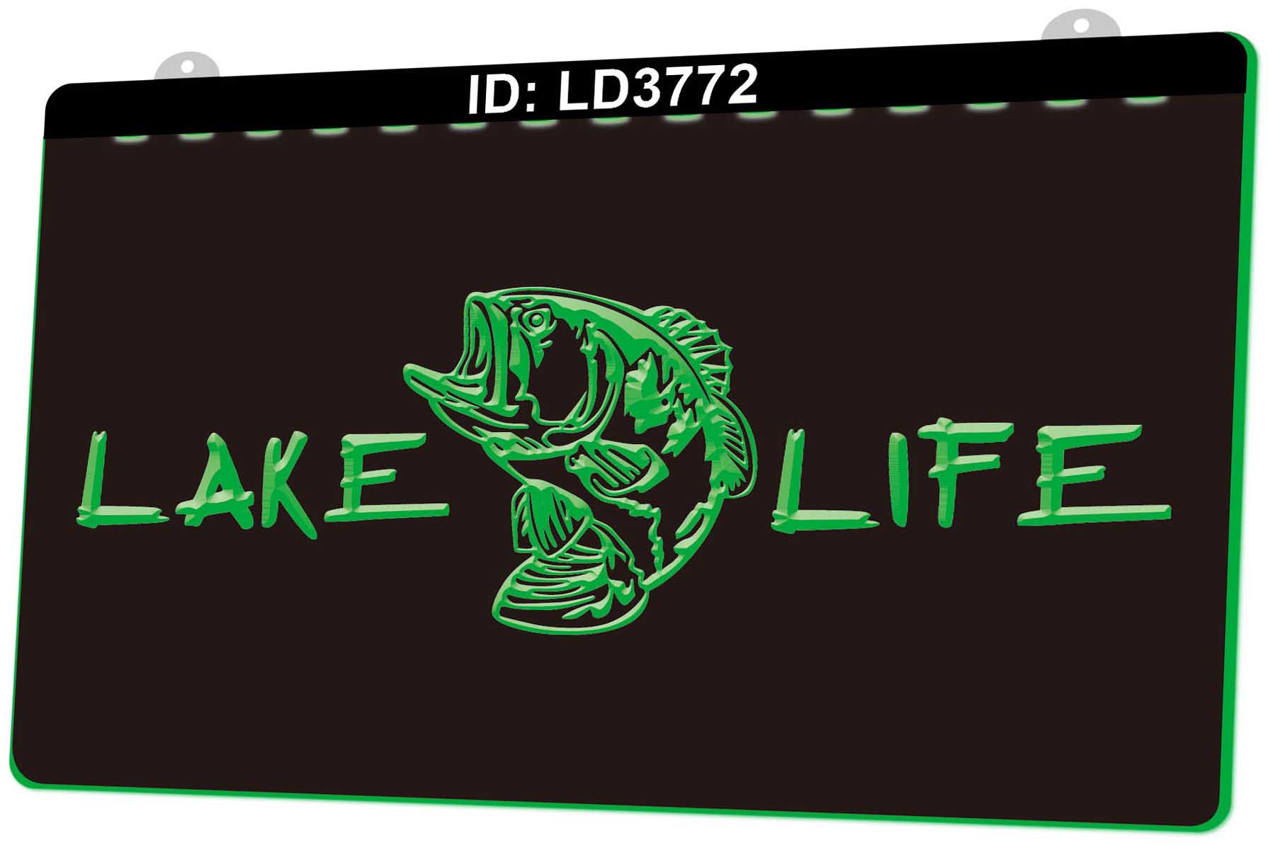 

LD3772 Lake Life Fish 3D Engraving LED Light Sign Wholesale Retail
