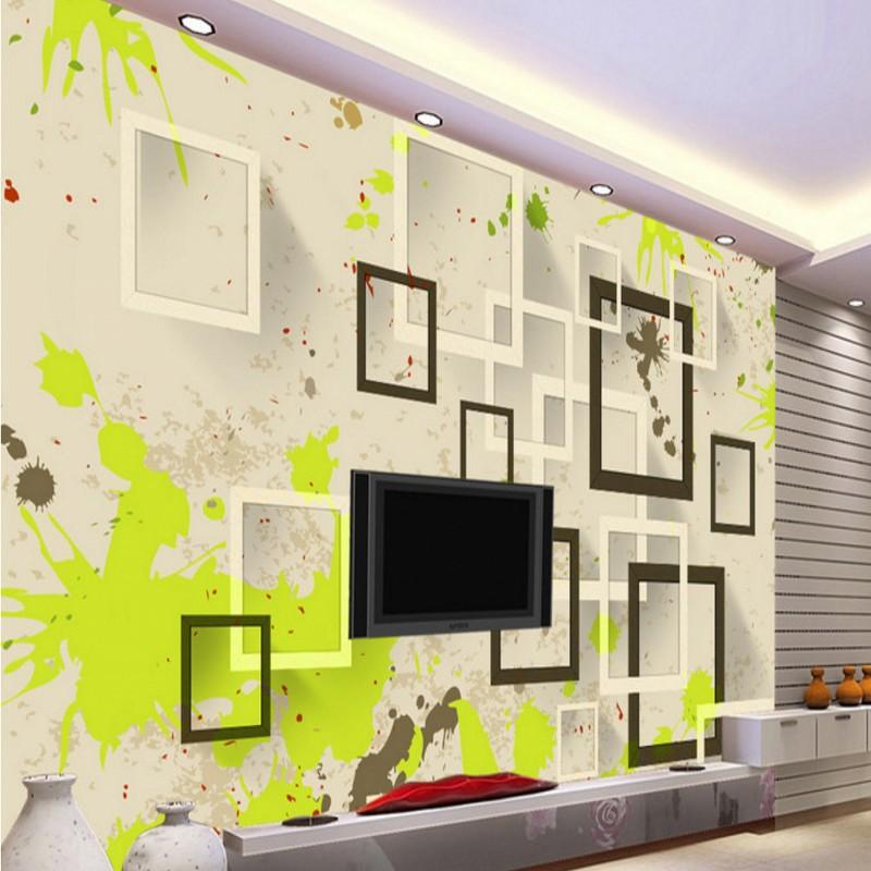 

Dropship Custom Mural Retro Color Ink Box 3D Living Room Wallpaper TV Backdrop Decoration Wallpaper Custom Mural 3d, As pic