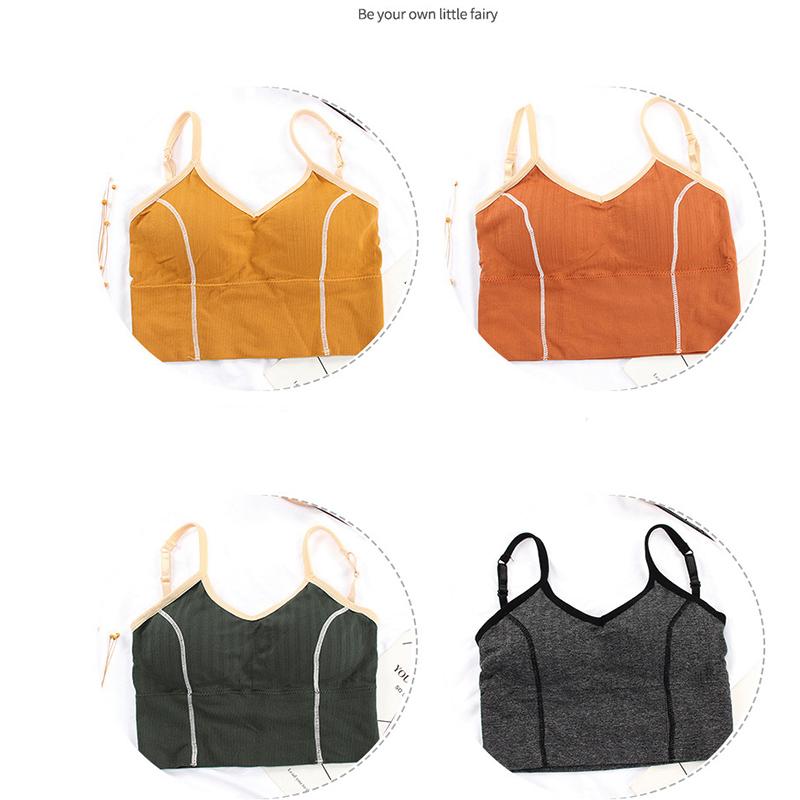

Top Ladies Underwear  Sports Women Bra For Fitness Gym Yoga With Pad Workout Indoor Wear Active High Elastic, Yellow