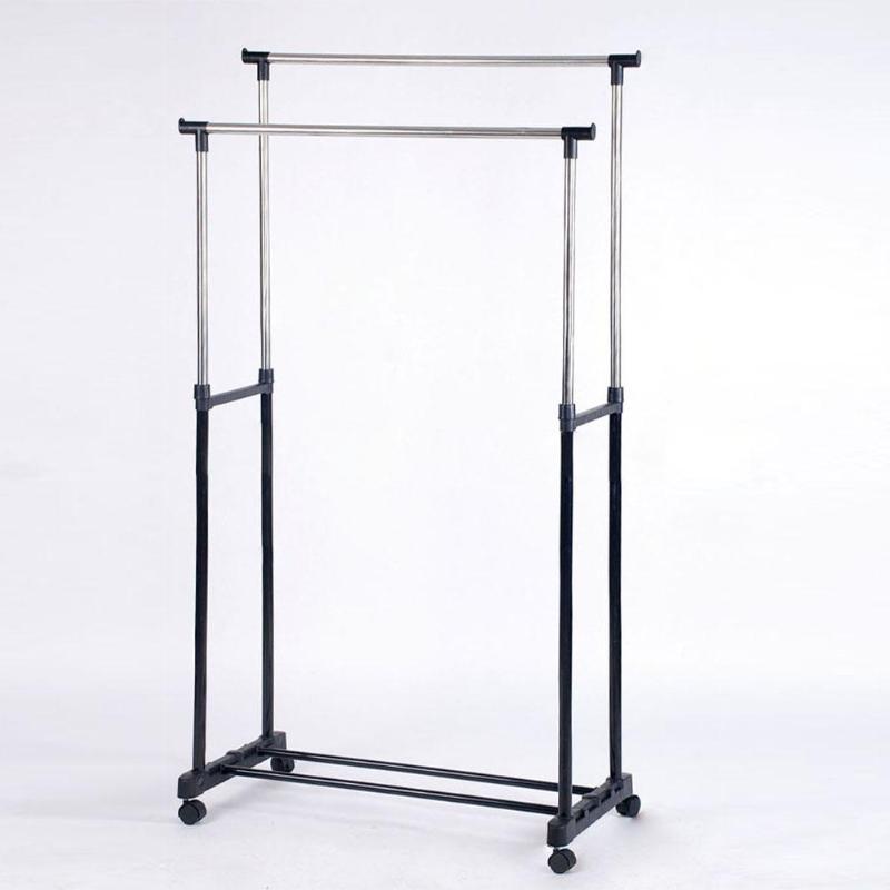 

Double Pole Standing Adjustable Stainless Steel Holder Drying Rack