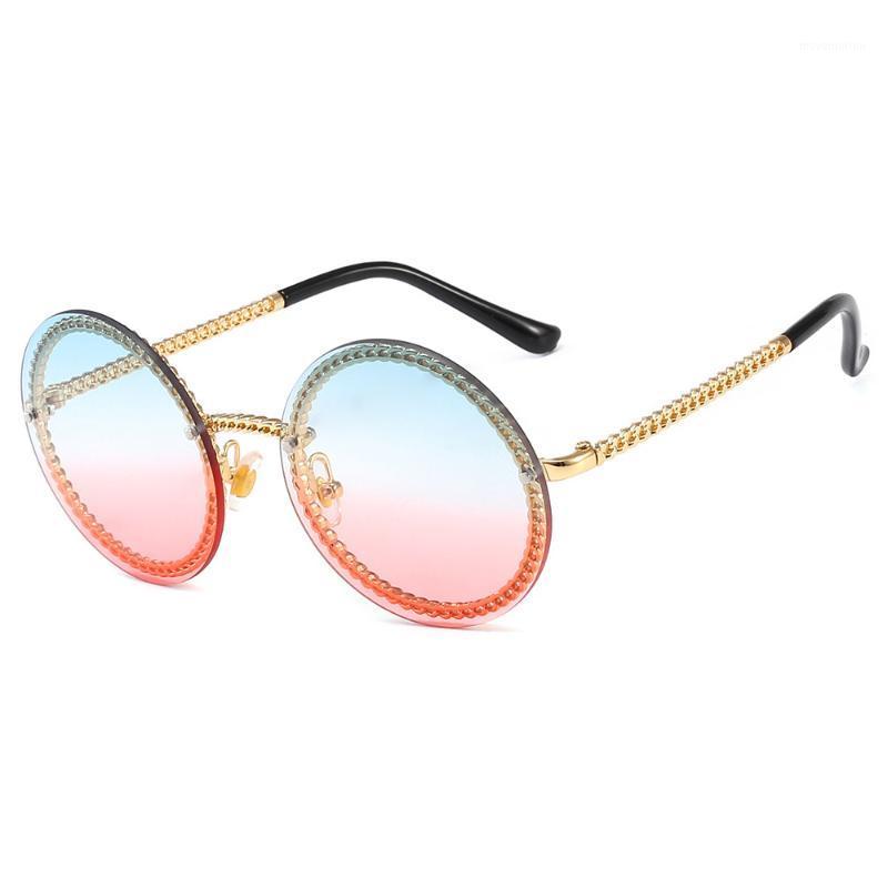 

LISMBrand Round Sunglasses Women Luxury Rimless Shades Europe Popular Sun glasses1