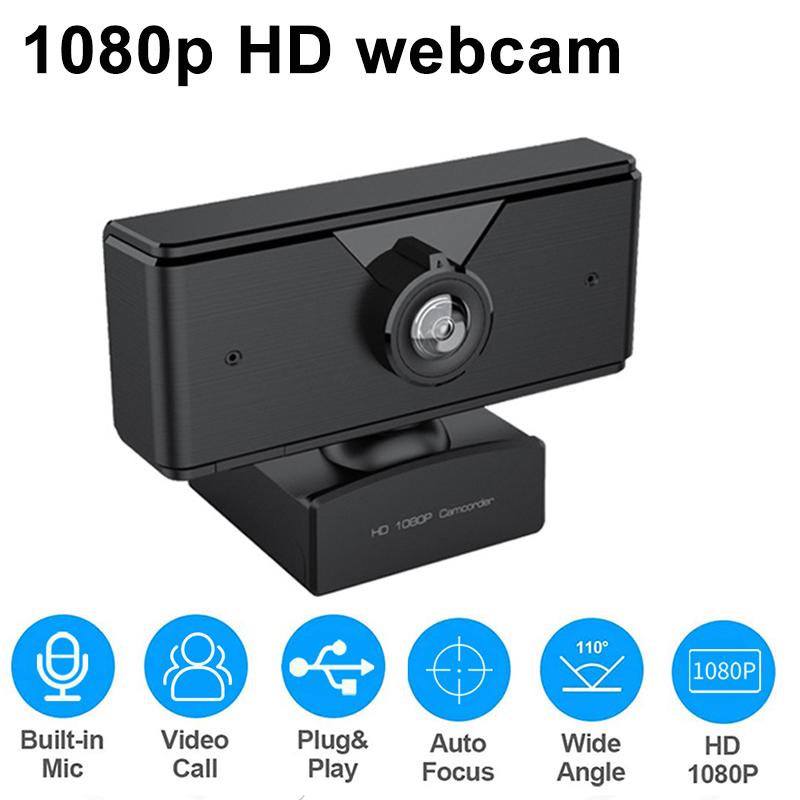 

HD 1080P Webcam Free Drive USB Built-in Noise Reduction Mic Video Calling Living Streaming PC Camera QJY99