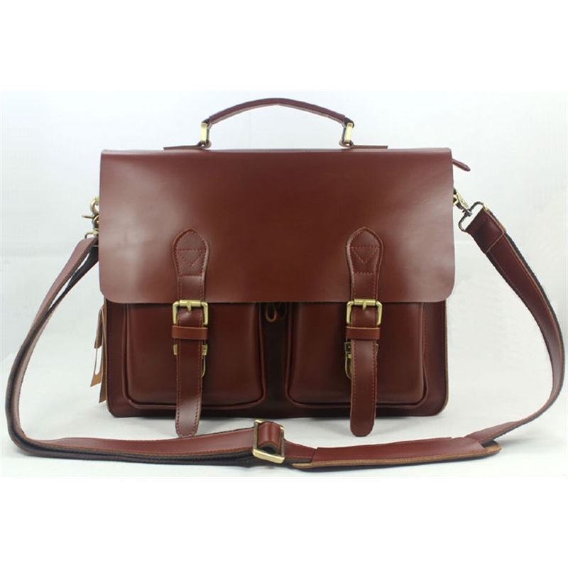 

New upper Italian class genuine leather sack of messenger man's shoulder bag male purse 14 "portable inch