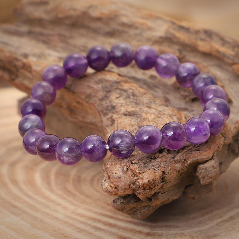 

Charm Bracelets Natural Stone Stretch For Women Men 8mm Amethysts Beads Round Beaded Bangles Pulseras Mujer