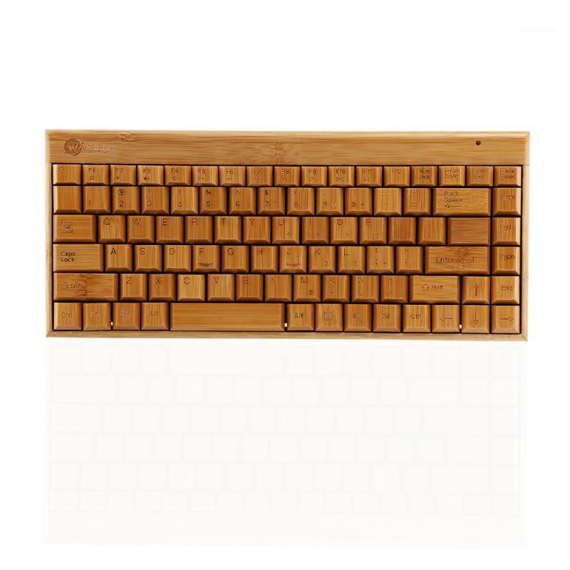 

1Pc Bamboo Keyboard Handcrafted 2.4GHz Ergonomic Wireless Keyboard Computer Attachment for Home Office School1