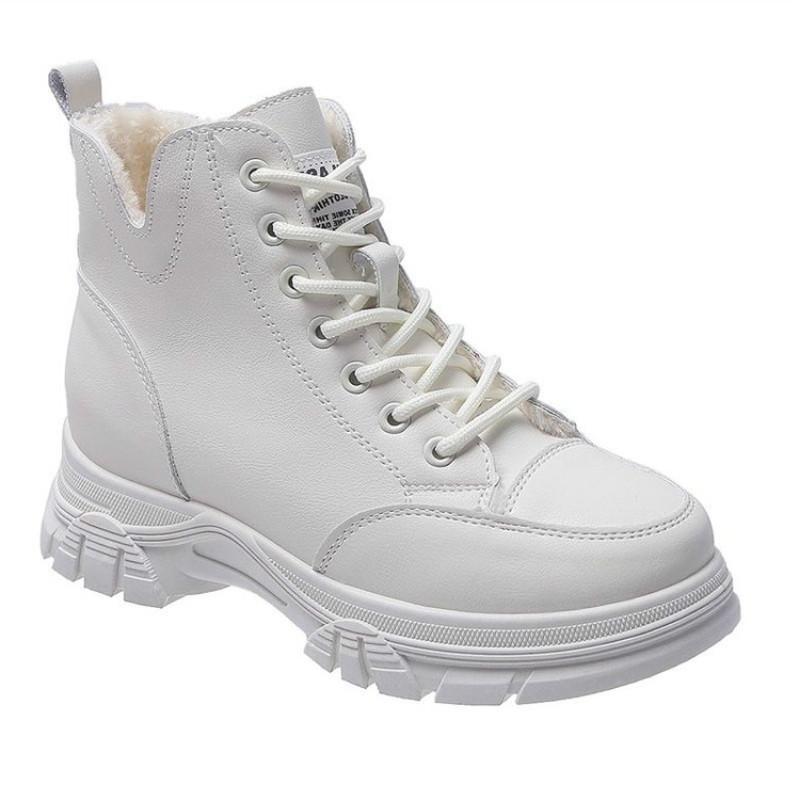 

Winter New 2021 Motorcycle Boots Women's Fashion Platform Casual Boots Lace-up Platform Black Ankle Female Botas Mujer