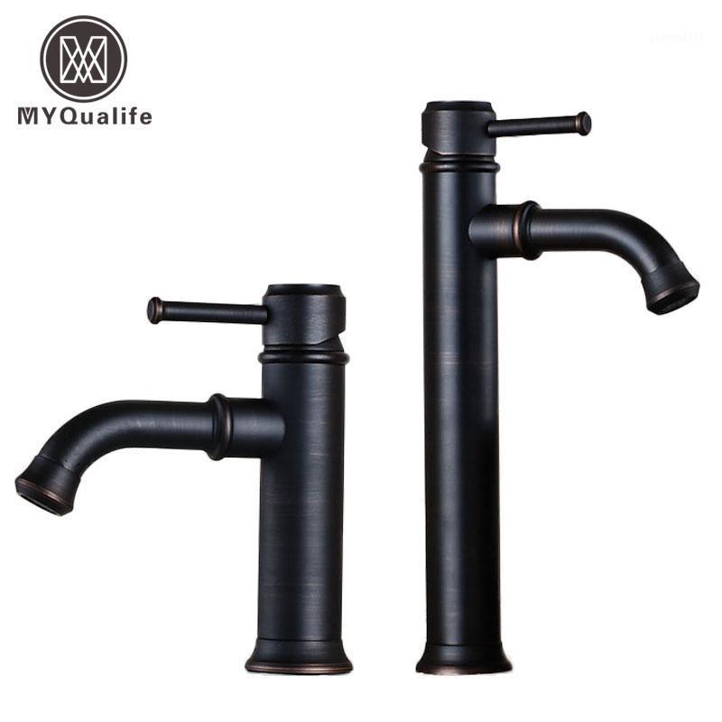 

Deck Mounted Oil Rubbed Bronze Bathroom Sink Taps with Hot and Cold Water Single Lever Lavatory Sink Mixer Faucet1