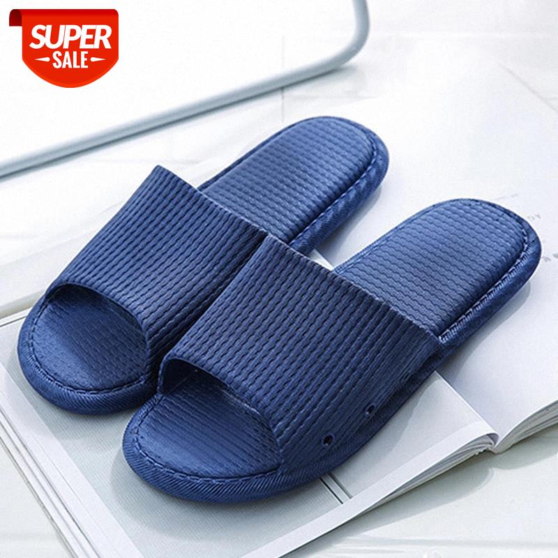 

Slippers Women Indoor Solid Unisex Flat Shoes Casual Woman Summer Slippers Non-slip Bath 2020 Female Slides #cm8R, Deep blue