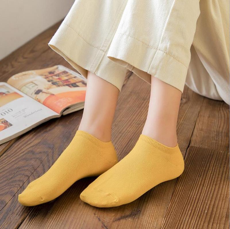 

2 Pairs Cotton Female Boat Socks Comfortable Stripe Cotton Socks Woman Slippers Short Ankle in Ten Colour New Fashion
