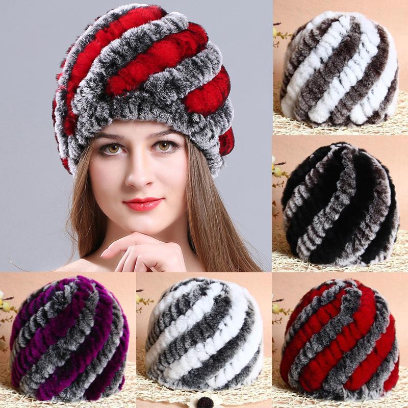 

40# Womens Winter Hat Faux Pom Warm Knit Windproof Casual Caps Ladies Basin Cap Elastic Autumn Winter Soft Warm Hats Femme, Brown