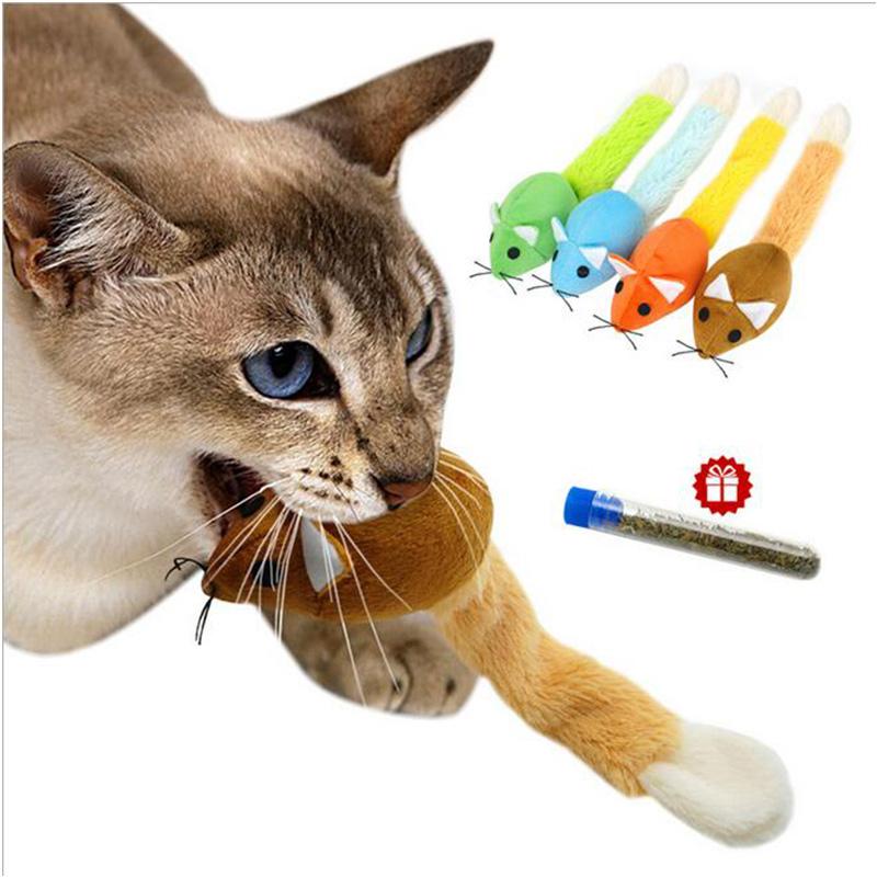 

Cat Interactive Toys Chew Plush Catmint Pet Kitten Catnip Teaser Long Tail Scratch Cat Toy Mouse Playing Rat Kitten Toys