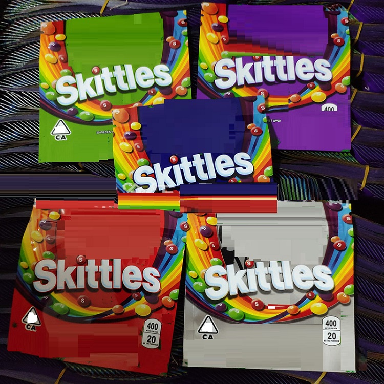 

Skittles Empty 400MG Medicated Sour Skittles Original Seattle Mix ZOMBIE Wild Berry Flavour Rainbow Skittles Packaging