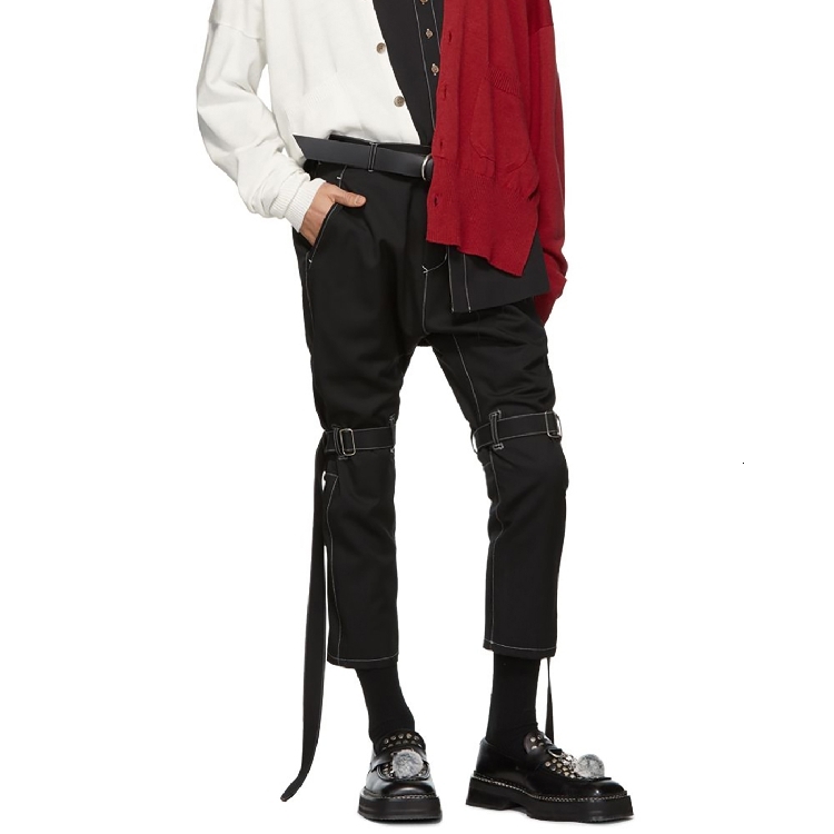 

2021 New -6xl!! Occasional Male Trousers with Nine-point Compression Line Slim Connecting Pants. PLZ0, Black.