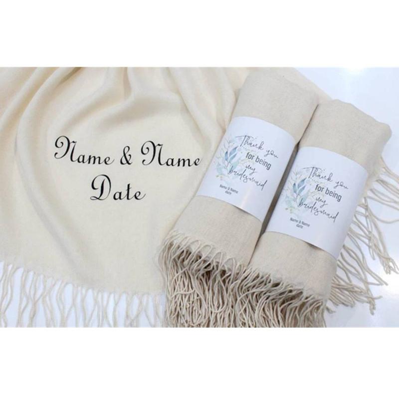 

Scarves 10pcs Personalized Long Bridesmaid Scarf Wrap, Headband, Tessale Hijabs Scarves, Wedding Favor Gifts,2021 Fashion