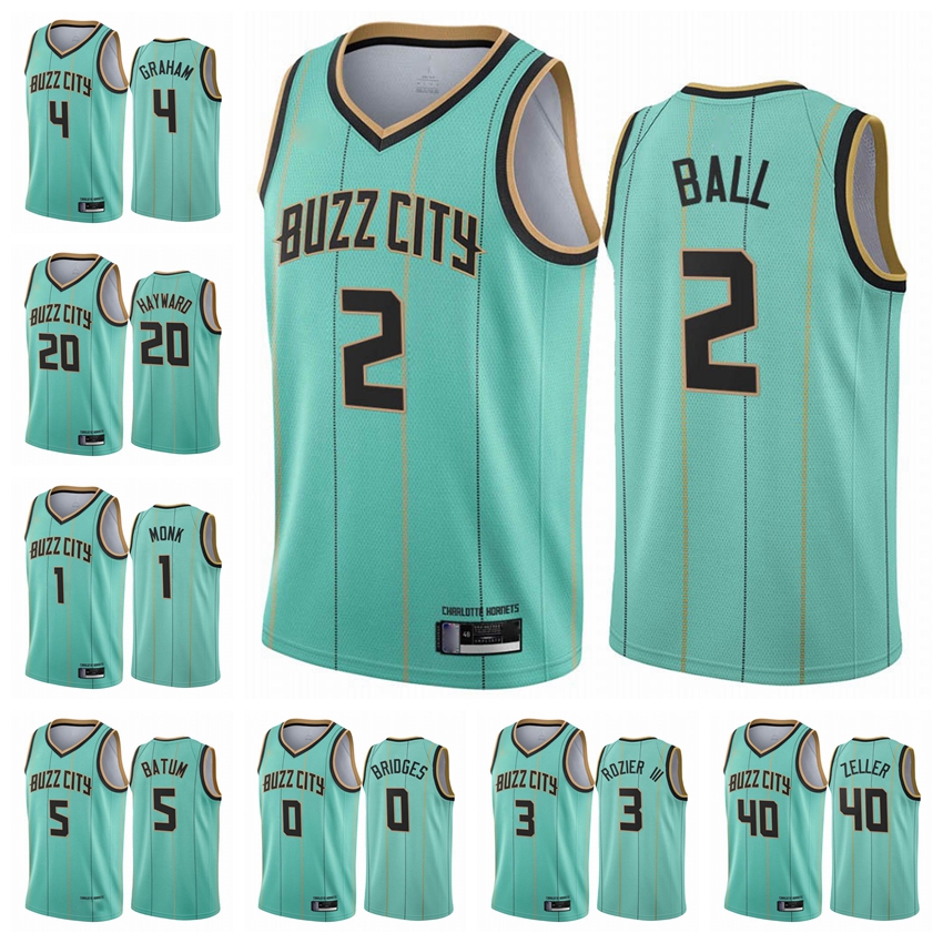 

Charlotte Hornets Men LaMelo Ball Gordon Hayward Devonte Graham 2020/21 Swingman City Basketball Jersey Green Icon Edition