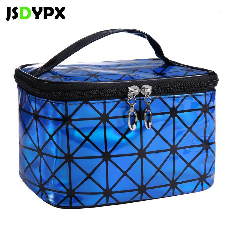 

Multifunction Laser Plaids Travel Cosmetic Bag For Women Makeup Bags Toiletries Organizer Waterproof Female Storage Cases1, Blue