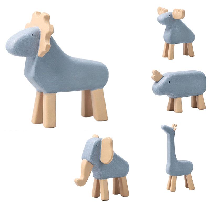 

Resin Animal Miniatures Kids Room Cute Animal Desktop Home Decoration