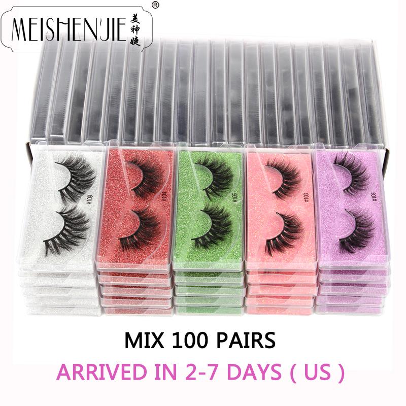 

Wholesale Mink Eyelashes 30/40/50/100pcs 3d Mink Lashes Natural false Eyelashes messy fake Makeup False Lashes In Bulk