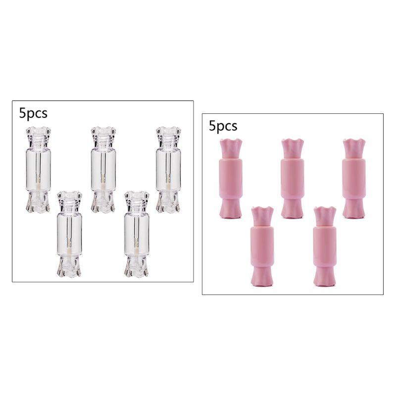 

5Pcs Adorable Candy Shape Empty Lip Gloss Tube DIY Refillable Lip Container