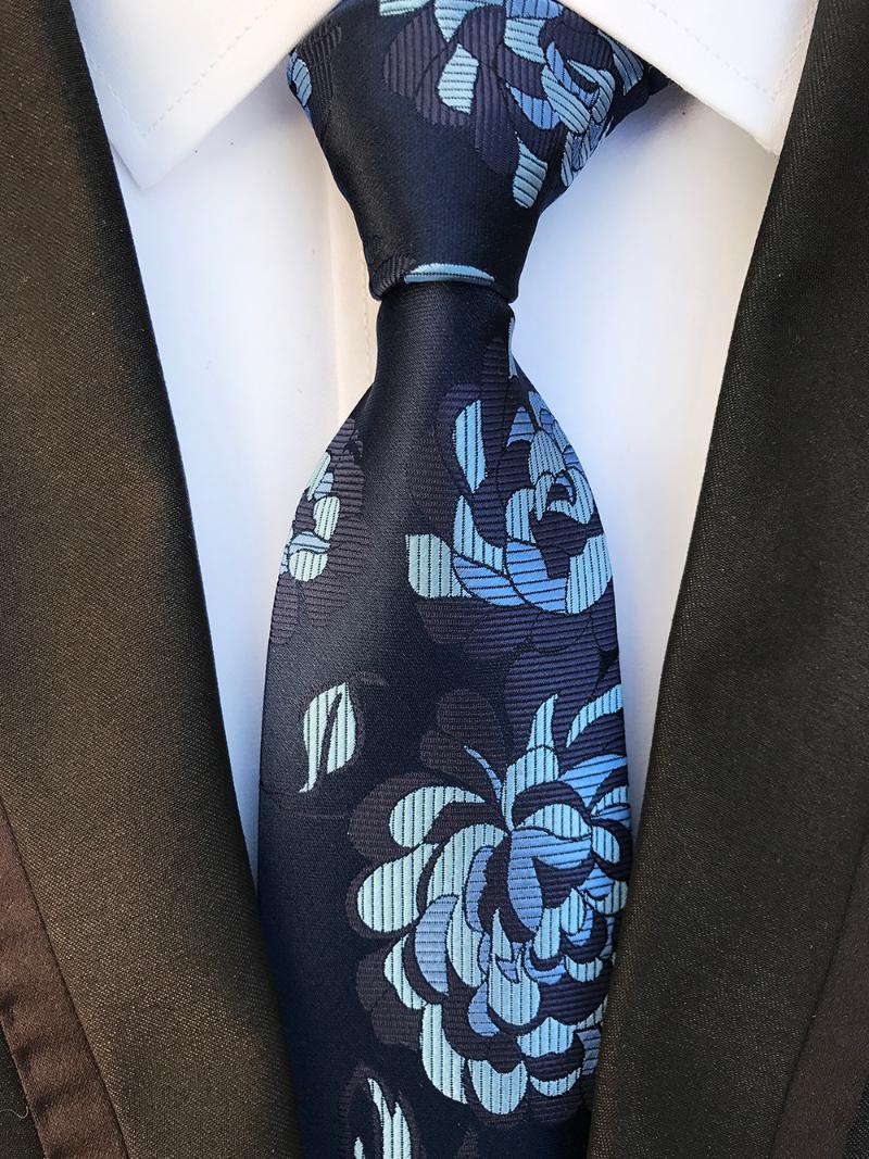 

Bow Ties 8CM Men's Formal Tie Unique Embroidery Flowers Necktie To Match Suits