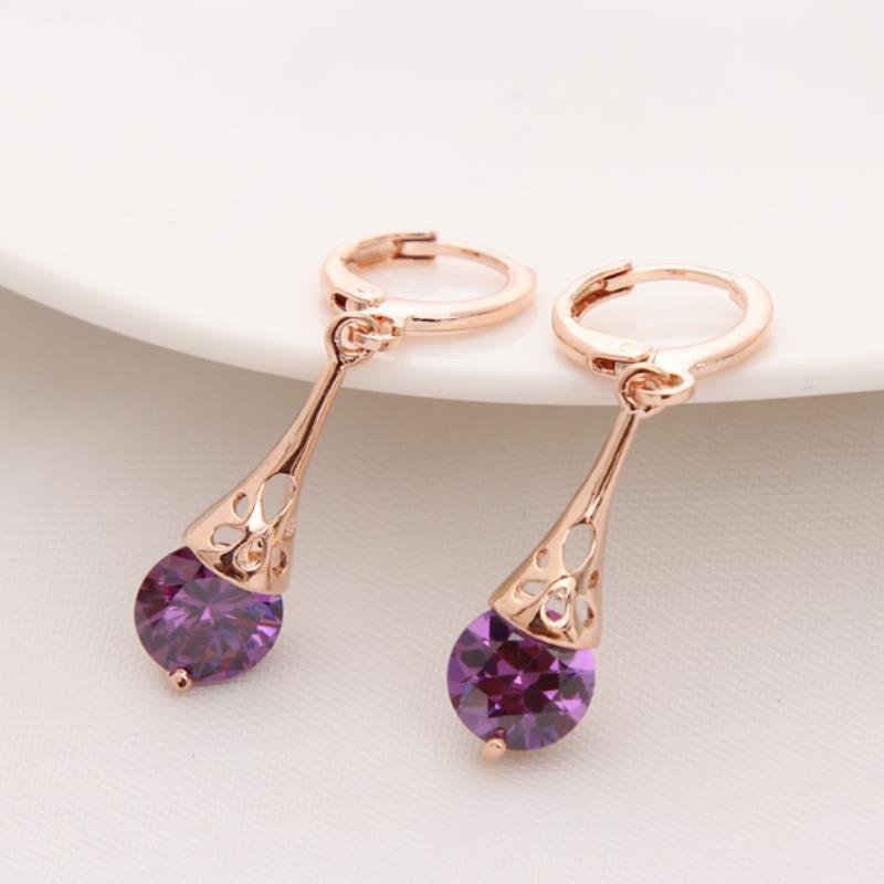 

Dangle & Chandelier MINHIN Gold-color Hanging Drop Earrings Graceful Bridesmaids Zircon Earring Bijoux 1 Pair Colorful Long Style Earrings1