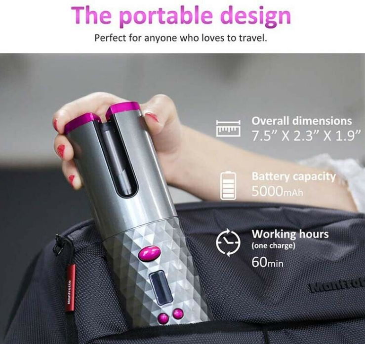 

wholesale Automatic Cordless Hair Curler Rotating Curling Iron USB Rechargeable Air Spin and Curl Curler Wireless Hair Curling Waver Styer