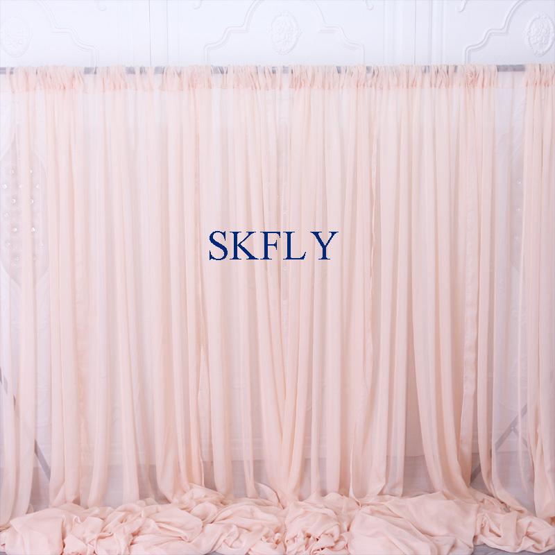 

BC002C new custom made wedding birthday party blush pink soft sheer voile curtain panels photography backdrop with rod pocket