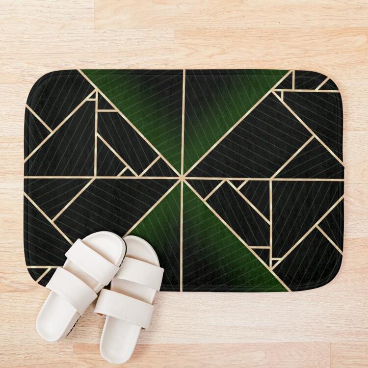 

Deco Triangles Green Bath Mat Hallway Carpets Anti-Slip Bath Floor Mat Animals Outdoor Rugs Front Door Mats