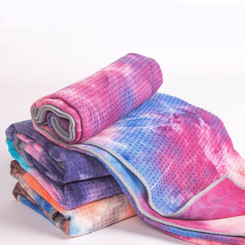

Tie Dye Yoga Blanket 183*63cm Hot Yoga Towel Microfiber Silicone Non Slip Mat Towel Pilates Fitness Gym Exercise Mat Cover, Red