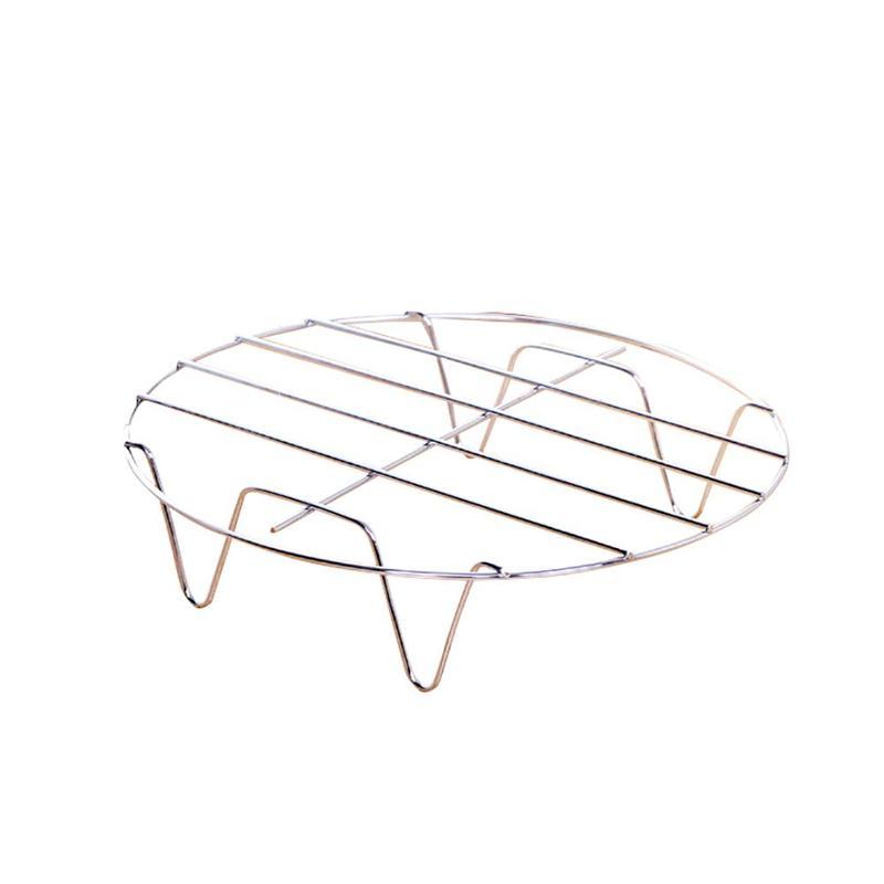 

1pcs Stainless Steel Steam Rack Cooling Rack Four-corner Cooker Pad Egg Steaming Rice Dish Insulation Steam Anti-scald V3X1
