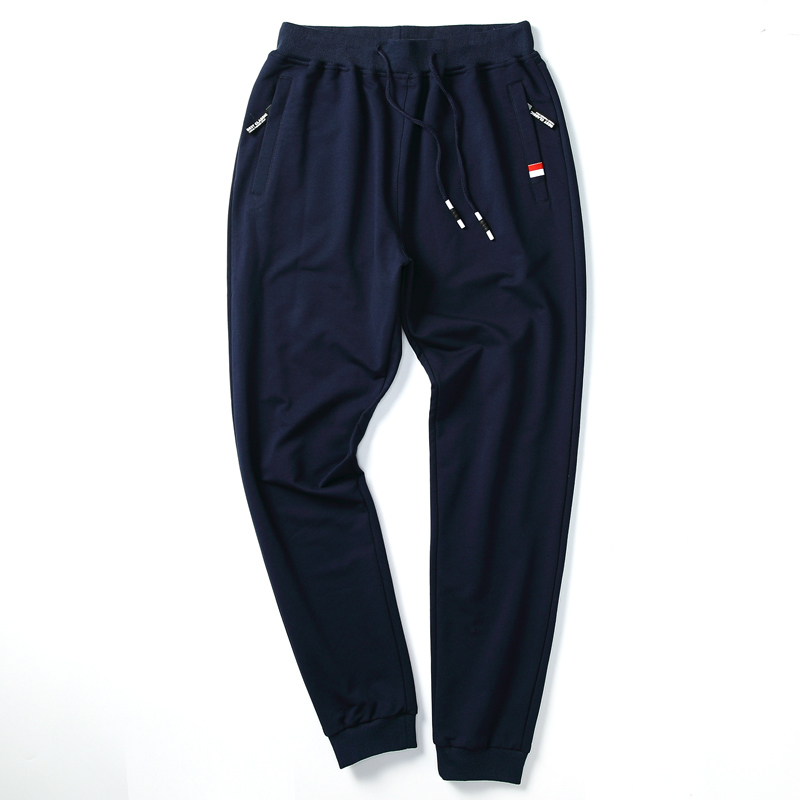 

2021 New Arrival Manly Spring Men's Lean Sweatpants Fashion Cotton Solid Male Pants of Quality 6-9 3253, Black