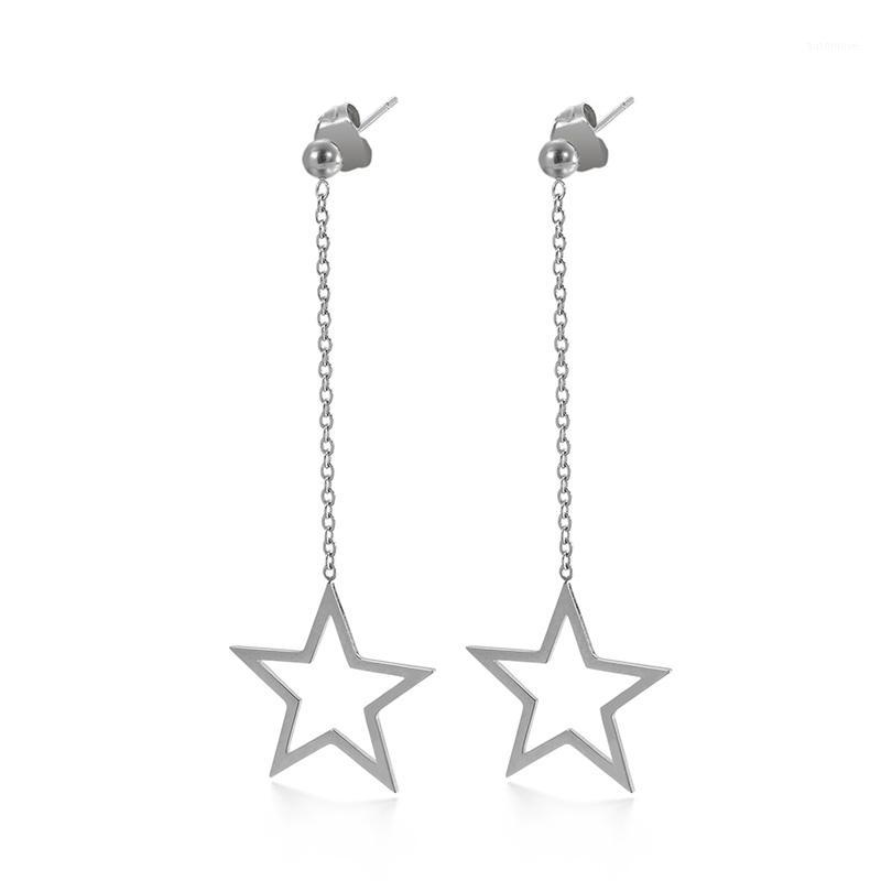 

New Bohemia Women Sexy Long Drop Earrings 3 Colors Stainless Steel Star Square Dangle Earrings For Women Wedding Jewelry1