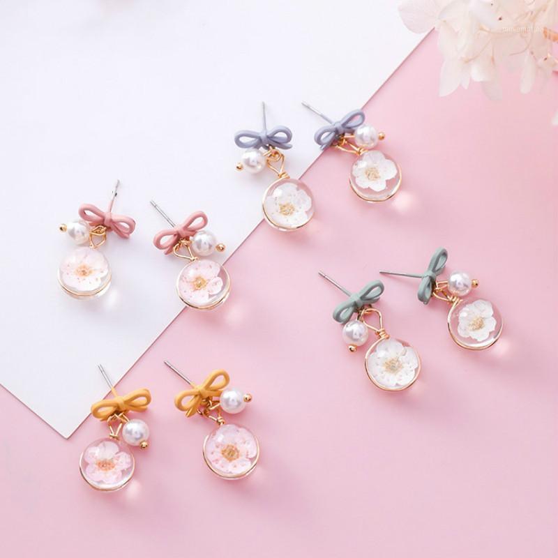 

Classic Acrylic Women Dangle Earrings Bow Tie Pearl Flower Earrings For Women Drops Bohemian1