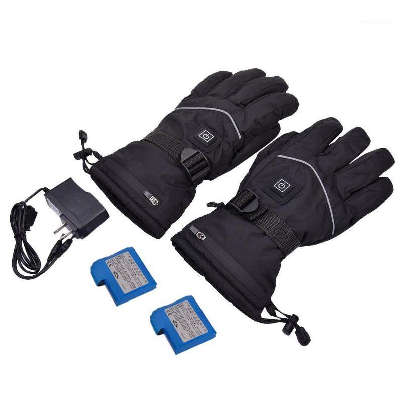 

Ski Gloves Winter Electric Rechargeable 7.4V Lithium Battery Heated Warm Longer Outdoor Waterproof Sports Bicycle Ski1, Red 2600 mah