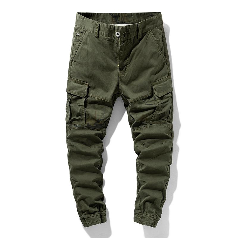 

2020 Men's Spring And Summer New Fashion Casual Footwear Overalls Trousers, Army green