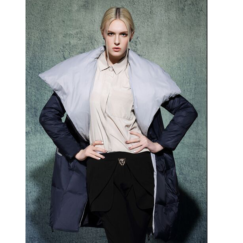 

2021 New Winter Jacket High Quality Mode White for Low Size Asymmetric Length From Women to Bottom Coats 7WY8, Royal blue.