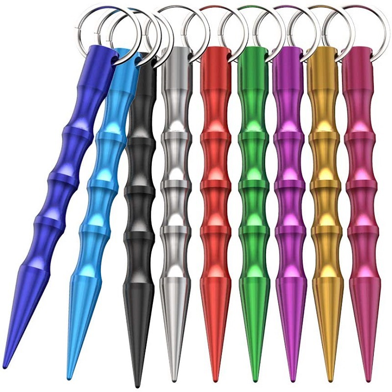 

Aliuminum Self Defense Safety Women Spike Stick Keychain Key Chain Metal Wholesale Color Shipped By Random Free Shipping