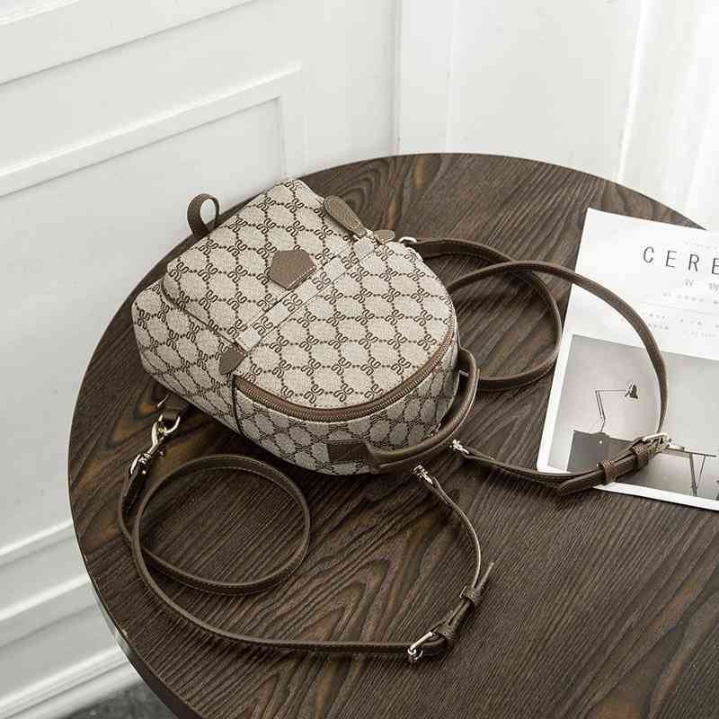

Design Student schoolbag female backpack printed new shaped Backpack Handbags, S179 deep coffee