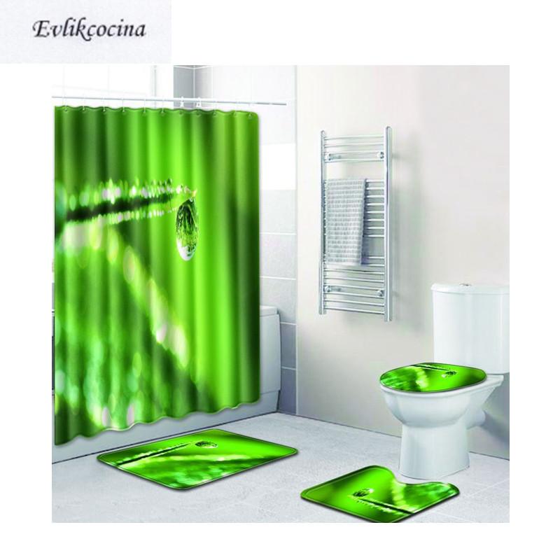 

Free Shipping 4Pcs Waterdrop Casa De Banho Banyo Bathroom Carpet Toilet Bath Mat Set Non Slip Tapis Salle De Bain Alfombra Bano