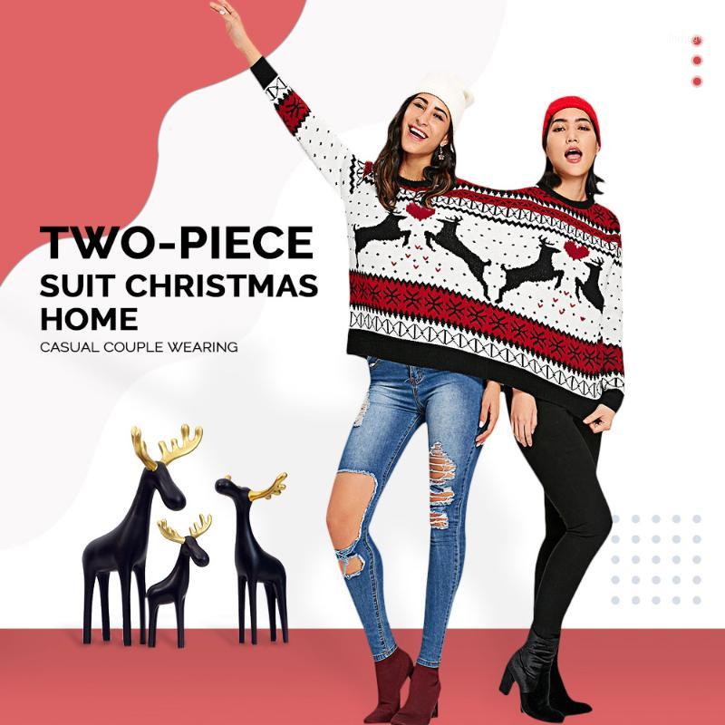

Women's Sweaters Men Women Two-piece Suit Christmas Home Casual Couple Wearing Unisex Kintted Winter Sweater All-match Streetwear Siamese1, Multi