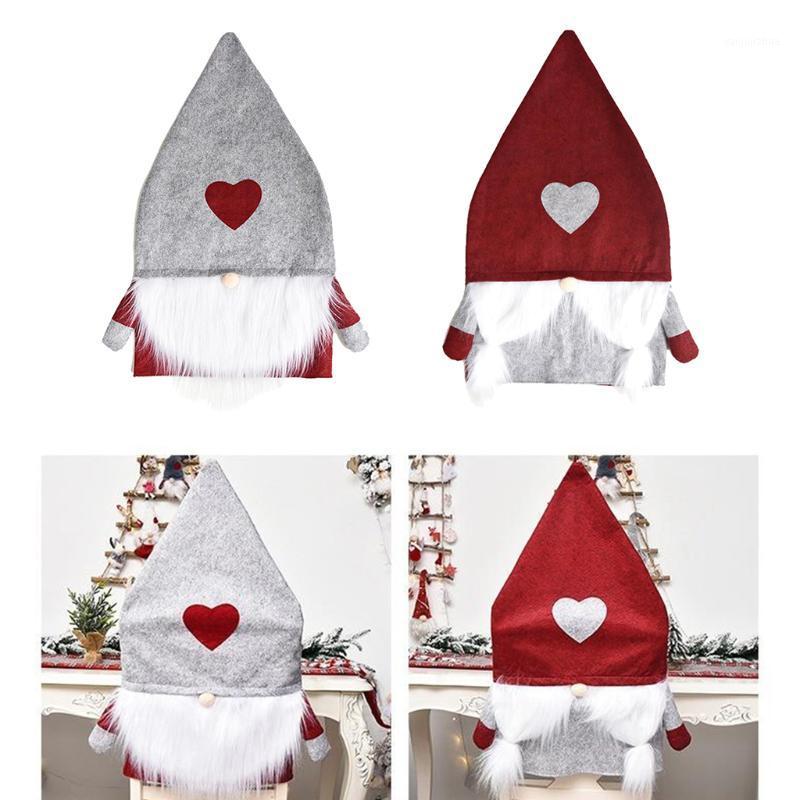 

Christmas Chair Cover Artificial Wool Santa Hat Chair Cover Santa Claus Cap Back Christmas Home Dinner Party Decor1