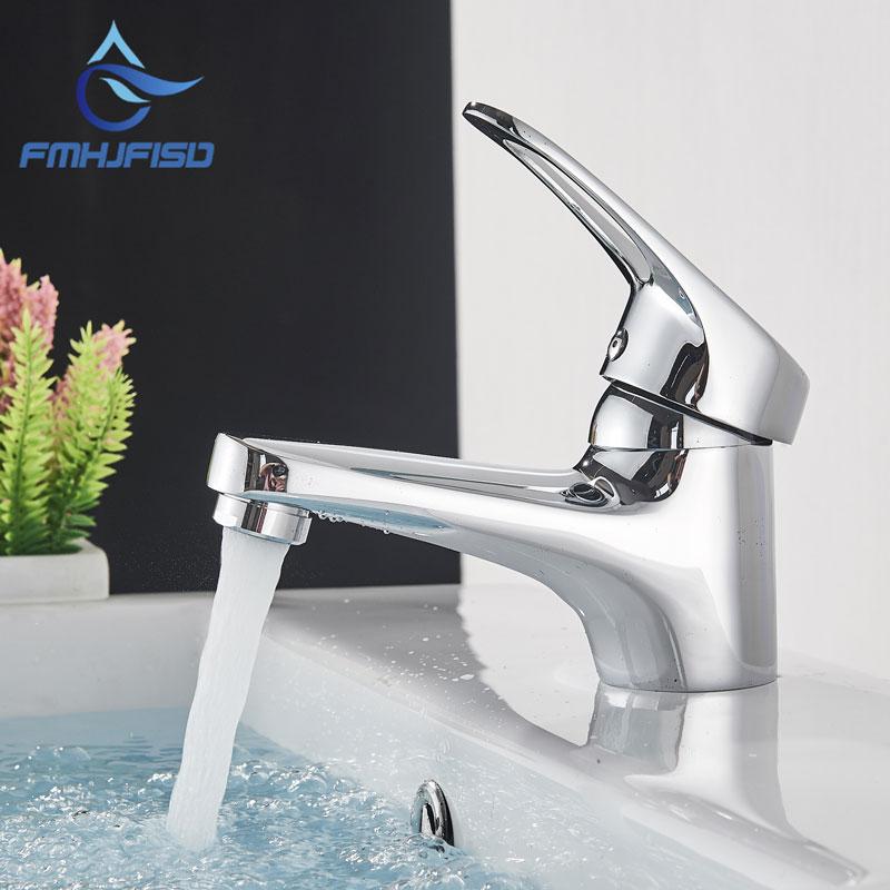 

Chrome Basin Faucet Single Handle Deck Mount Soft Water Hot Cold Bathroom Wash Faucets Chrome Polished Brass Sink Taps