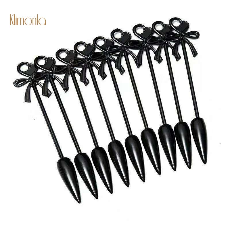 

1Set False Nail Tips Fan Transparent Black Natural Nail Art Sharp Full Cover Bowknot Display Practice Tools Acrylic Manicure
