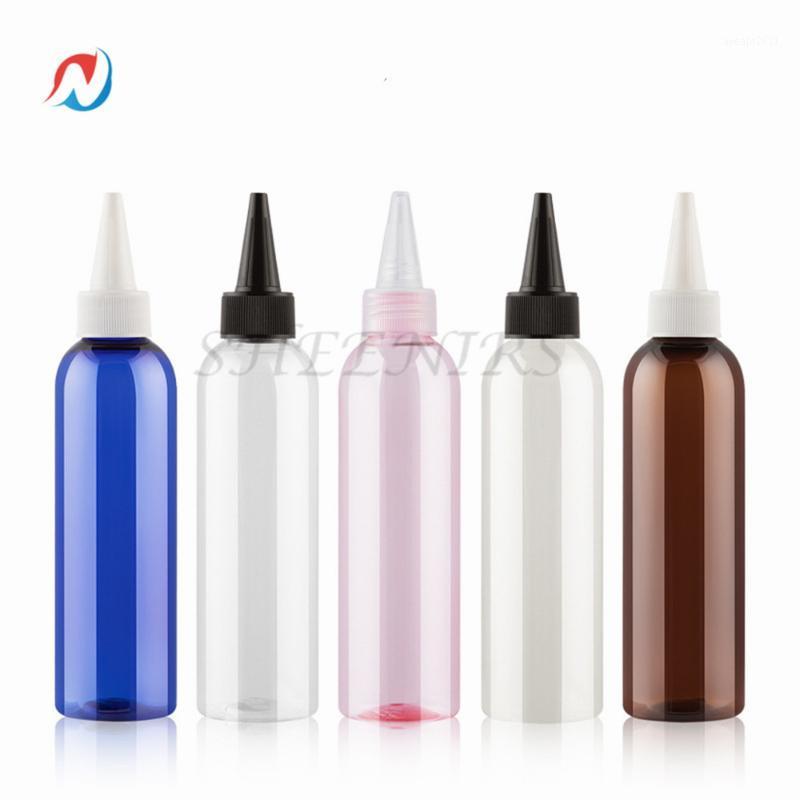 

FreeShip 12pack 200ml 6.7oz translucent plastic hair dye bottle with black/Clear/White tips and twist-on cone lids1