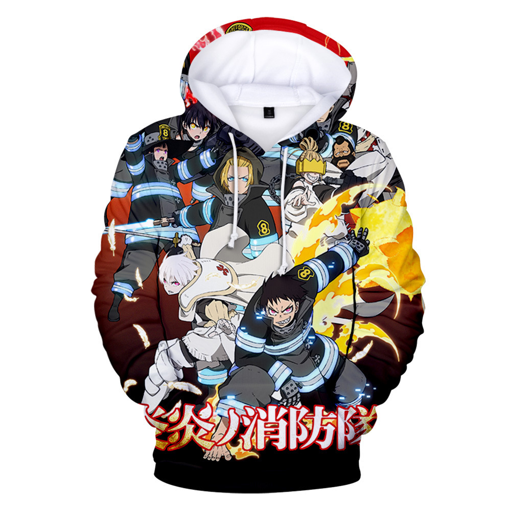 

Anime Fire Force Kids Hoodies Shinra Kusakabe Cosplay Hoodie Sweatshirt Boys Girls Long Sleeve Hooded Jacket Children Clothes