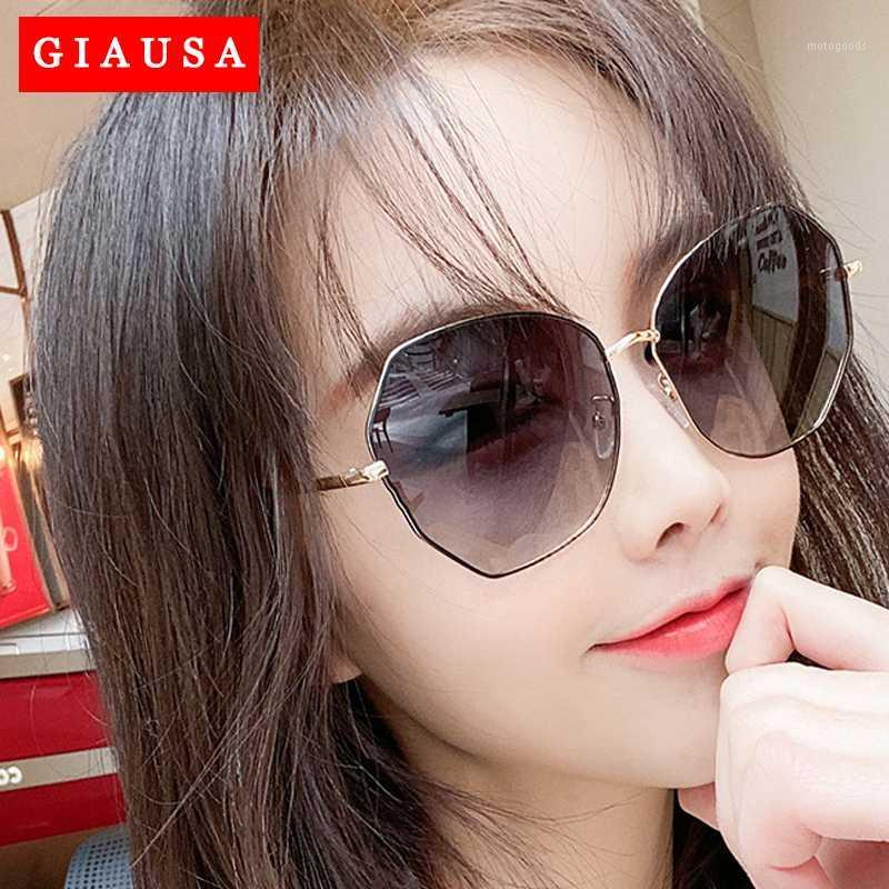 

2020 zonnebril dames Newest Cool Polygon Shaped Hexagon Fashion Women's Ocean Sheet UV Protection Eyewear Sun Glasses UV4001