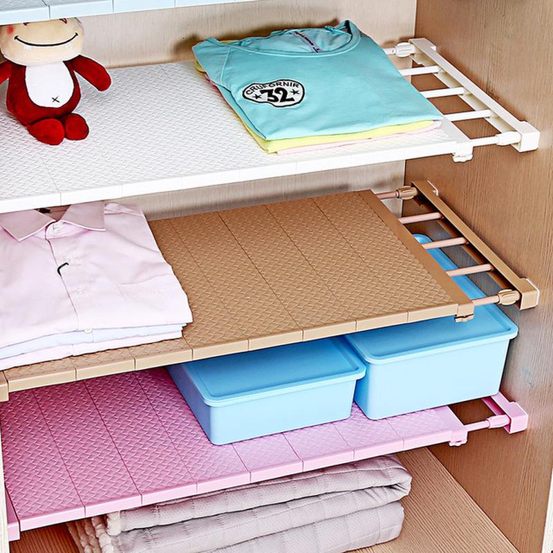 

50*24cm Adjustable Closet Organizer Storage Shelf Wall Mounted DIY Wardrobe/Kitchen Storage Holders Racks Plastic Layer/Dividers