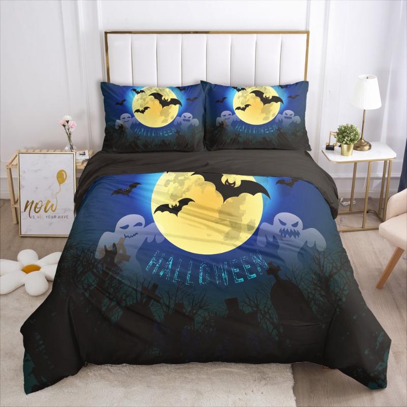 

3D Cartoon Bedding Set Duvet Cover Sets Quilt Covers Pillowcase Comforter Case Bed Linen Halloween Double Single Size Bedclothes, Halloween012-camel